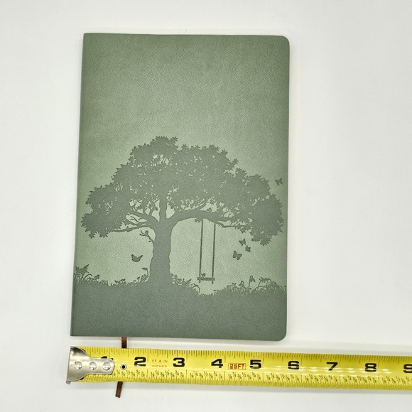 Tree of Life Faux Leather Journal Bamboo Pen Inspirational Bookmark Set Green - Picture 10 of 12